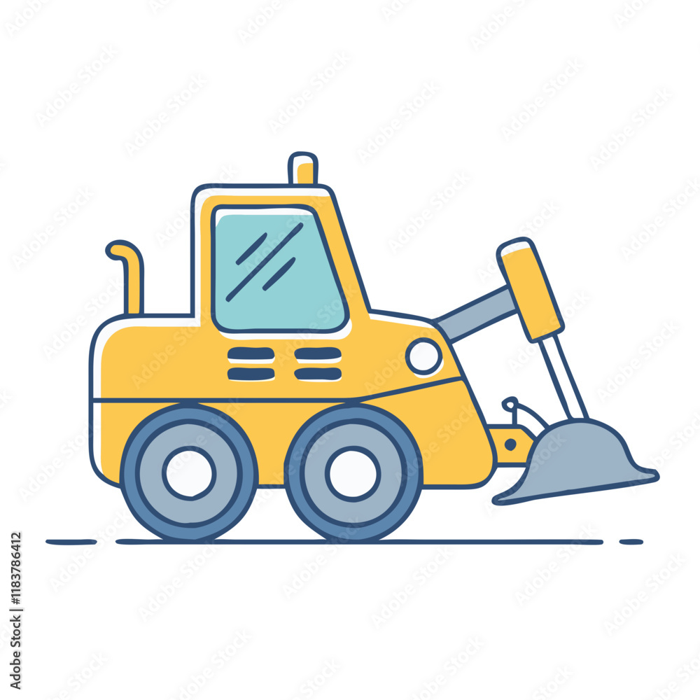 Naklejka premium bulldozer vector icon, vehicles vector illustration - simple illustration of bulldozer perfect for logos, and vehicles-themed designs.