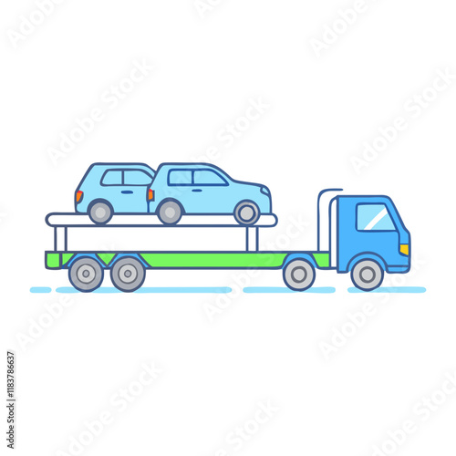 Wallpaper Mural car carrier truck vector icon, vehicles vector illustration - simple illustration of car carrier truck perfect for logos, and vehicles-themed designs. Torontodigital.ca
