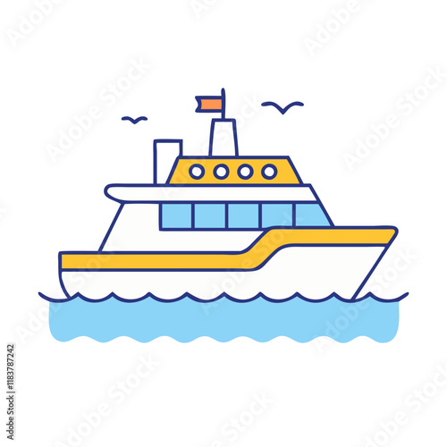 ferry vector icon, vehicles vector illustration - simple illustration of ferry perfect for logos, and vehicles-themed designs.