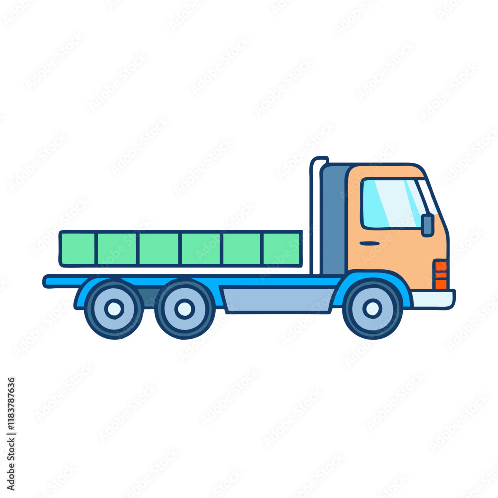 flatbed truck vector icon, vehicles vector illustration - simple illustration of flatbed truck perfect for logos, and vehicles-themed designs. flatbed truck vector icon, vehicles vector illustration - simple illustration of flatbed truck perfect for logos, and vehicles-themed designs.
