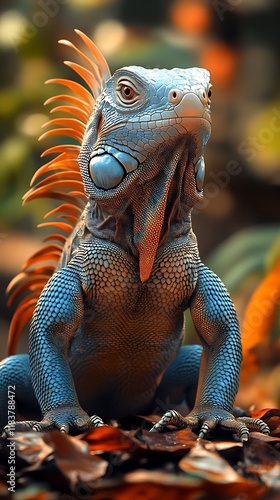 Wallpaper Mural Tropical iguana closeup colorful reptile wildlife nature photography high resolution hd picture Torontodigital.ca