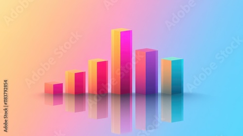 A gradient-colored bar graph with subtle shadows and reflections, giving a professional, clean look for data analysis in business settings. Free Download A gradient-colored bar graph with subtle shadows and reflections, giving a professional, clean look for data analysis in business settings. - GFXLoad