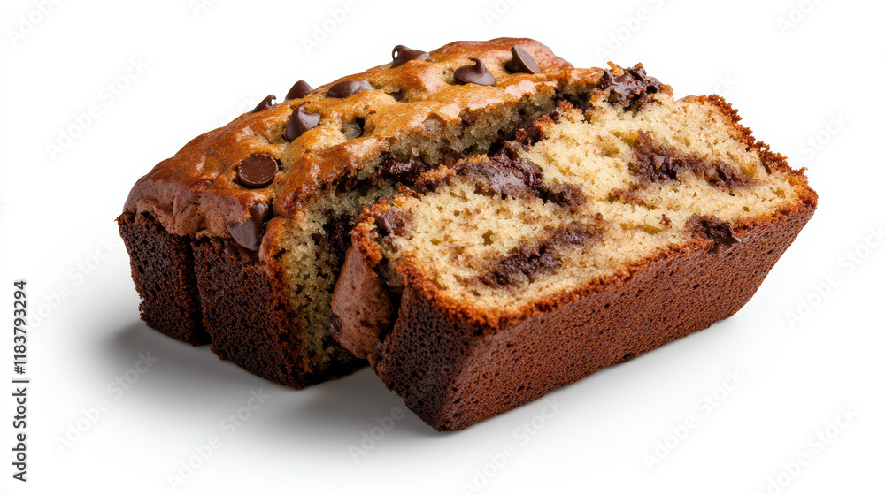 Delicious chocolate chip loaf cake with moist texture and rich flavor Delicious chocolate chip loaf cake with moist texture and rich flavor