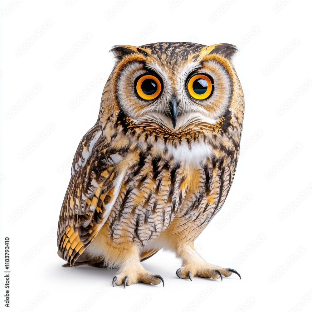 Fototapeta premium Majestic Long-Eared Owl: A captivating portrait of a bird of prey, showcasing its striking features and intense gaze.