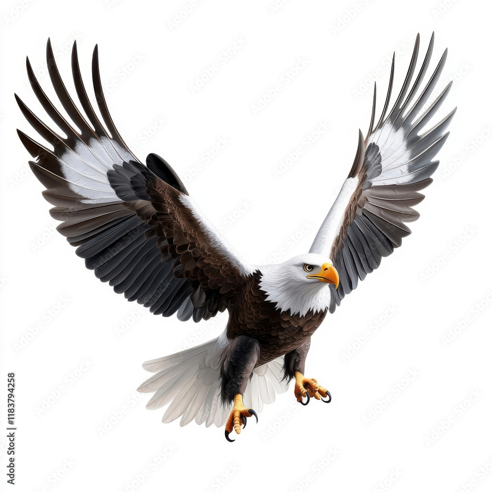 A Bald Eagle in Flight: Majesty and Power in Nature's Embrace