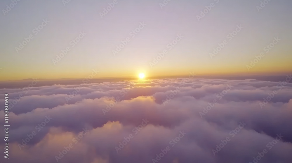 Above the Clouds: A Serene Sunset Panorama Above the Clouds: A Serene Sunset Panorama