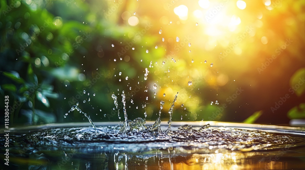Stunning Water Splash in Nature's Embrace Stunning Water Splash in Nature's Embrace