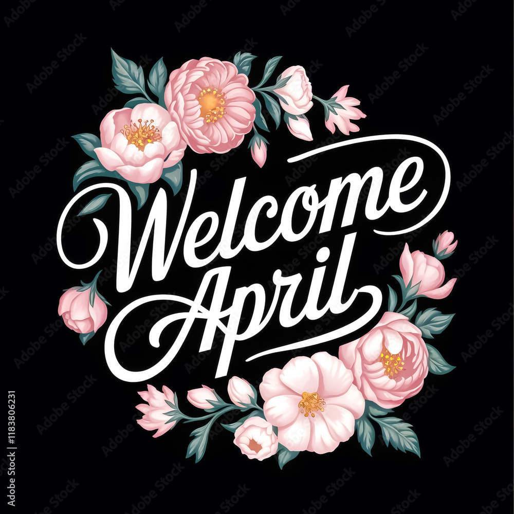 Obraz premium HELLO WELCOME APRIL 