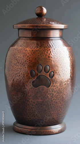 Copper Pet Urn - Exquisite Memorial Keepsake photo