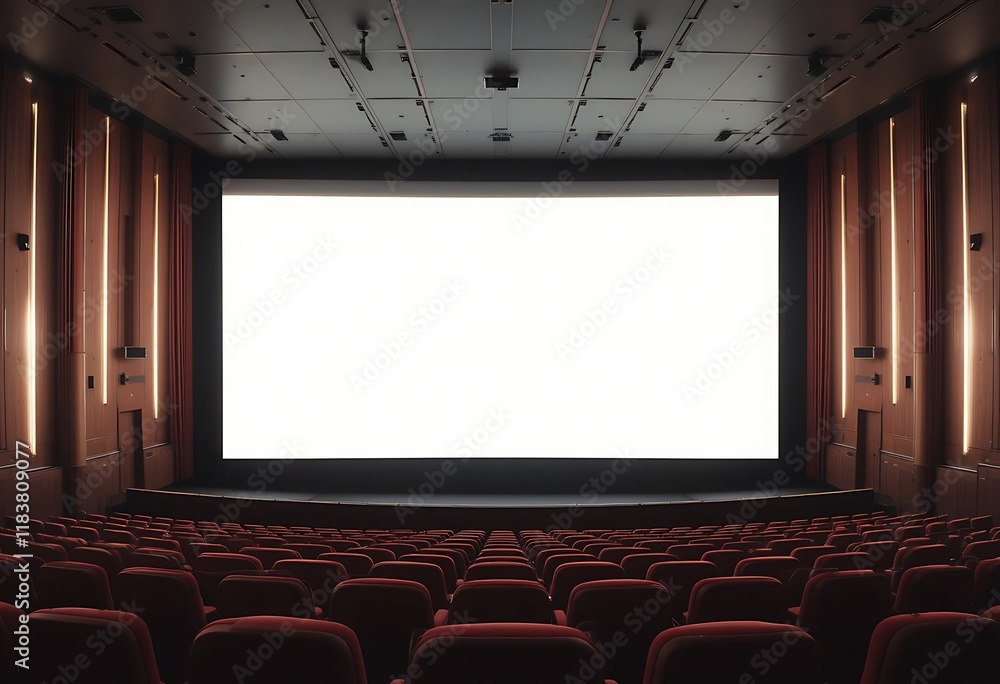 Empty Modern Movie Theater Screen and Seats Empty Modern Movie Theater Screen and Seats