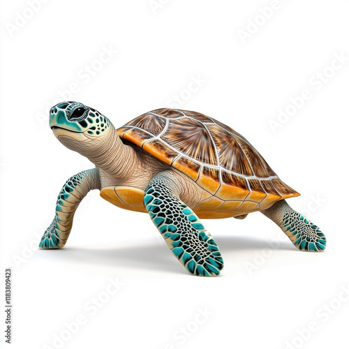 Majestic Sea Turtle: A 3D Render of Ocean Grace