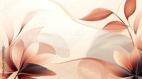 Abstract Floral Design with Peach and Brown Hues