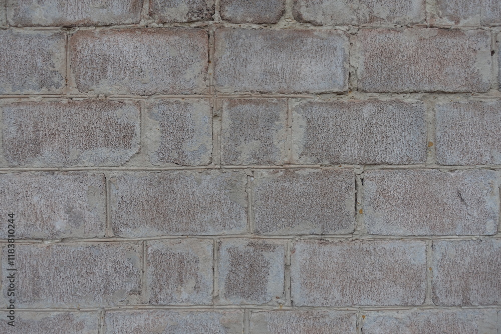 Obraz premium Close shot of whitewashed wall made of concrete masonry units