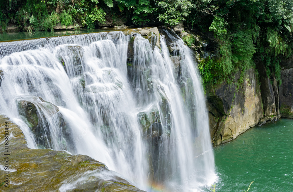 Sunny view of the Shifen Falls