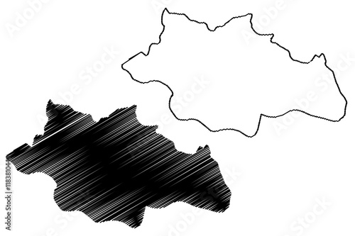 Siirt (Provinces of the Republic of Turkey) map vector illustration, scribble sketch Siirt ili map