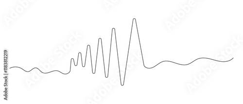 one line sound waves icon isolated on white and black background. Sound waves vector icon . vector illustration.