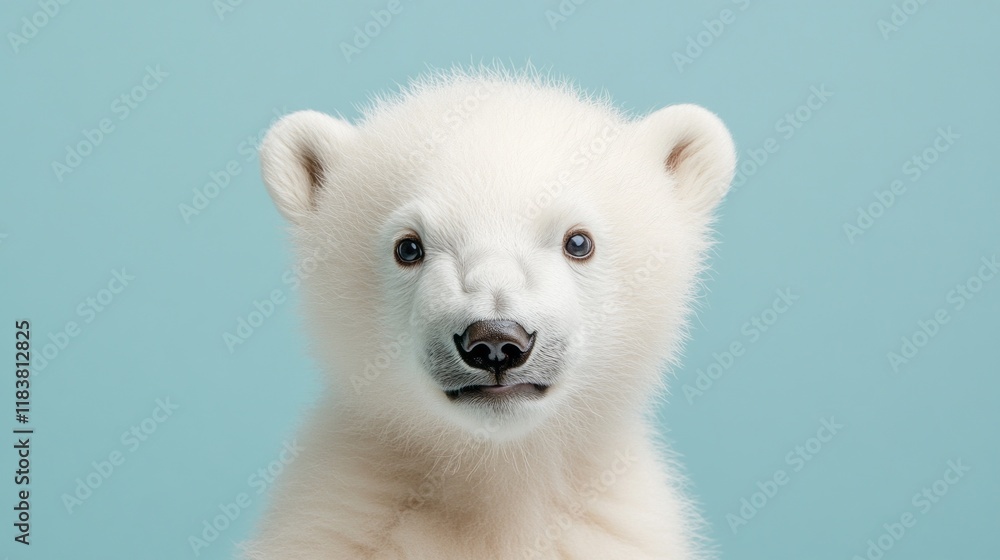 A delightful polar bear cub showcases its playful side with a cheeky wink, surrounded by a soft pastel backdrop. This adorable moment captures the innocence and charm of wildlife in nature A delightful polar bear cub showcases its playful side with a cheeky wink, surrounded by a soft pastel backdrop. This adorable moment captures the innocence and charm of wildlife in nature
