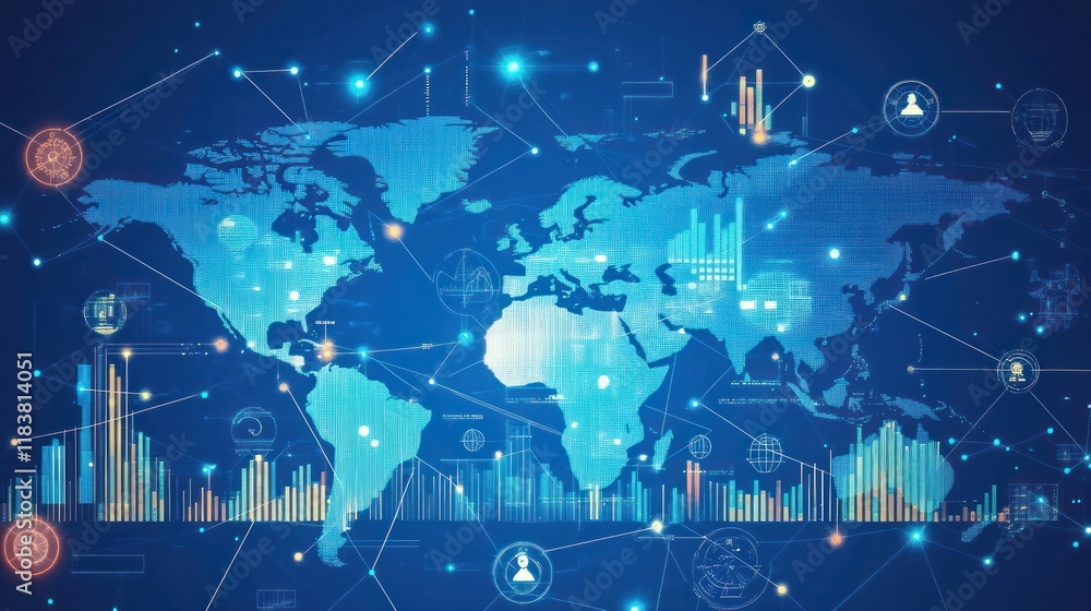 Global Network: Data Visualization of Worldwide Interconnectivity Global Network: Data Visualization of Worldwide Interconnectivity