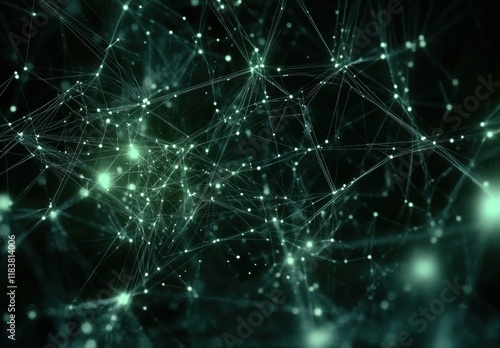 Wallpaper Mural A green image of a web of lines and dots Torontodigital.ca