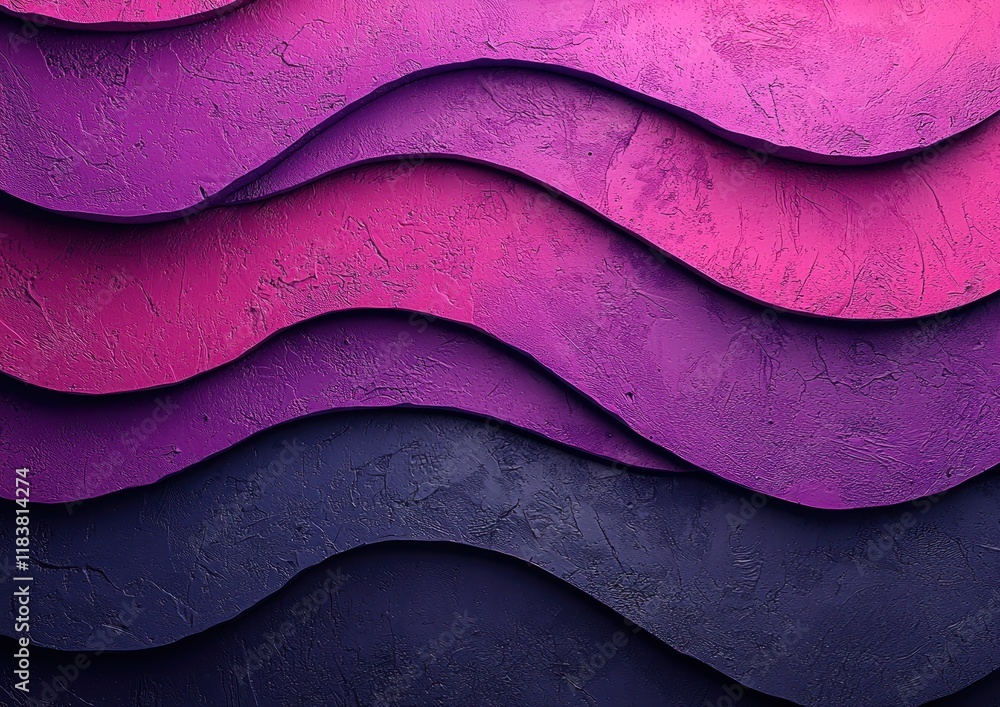 Obraz premium Abstract waves in shades of pink and purple create a textured, layered design.