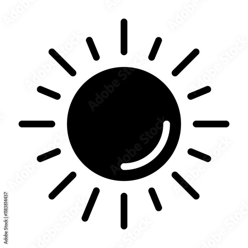 Sun Glyph Icon Design