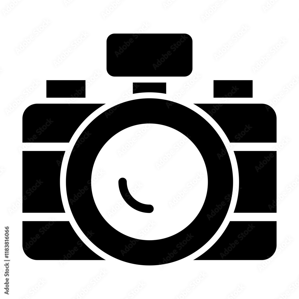 Digital Camera Glyph Icon Design Digital Camera Glyph Icon Design