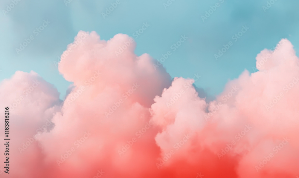 Vibrant Pink and Blue Cloudscape with Soft Pastel Hues Vibrant Pink and Blue Cloudscape with Soft Pastel Hues