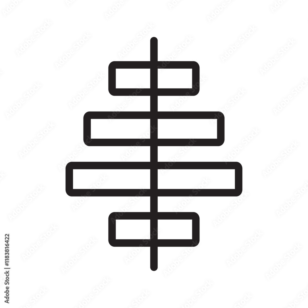 Align center icon Flat vector set outline Align center icon Flat vector set outline