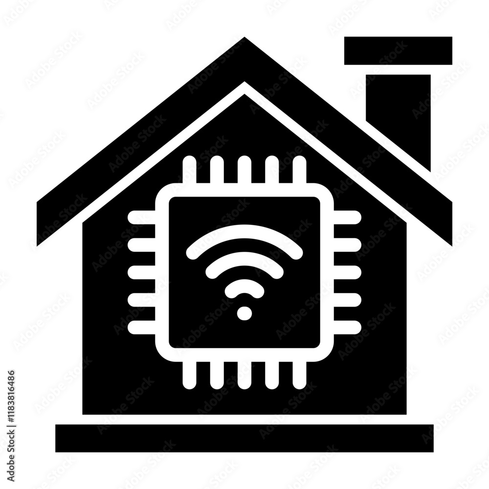 Smart Home Glyph Icon Design Smart Home Glyph Icon Design