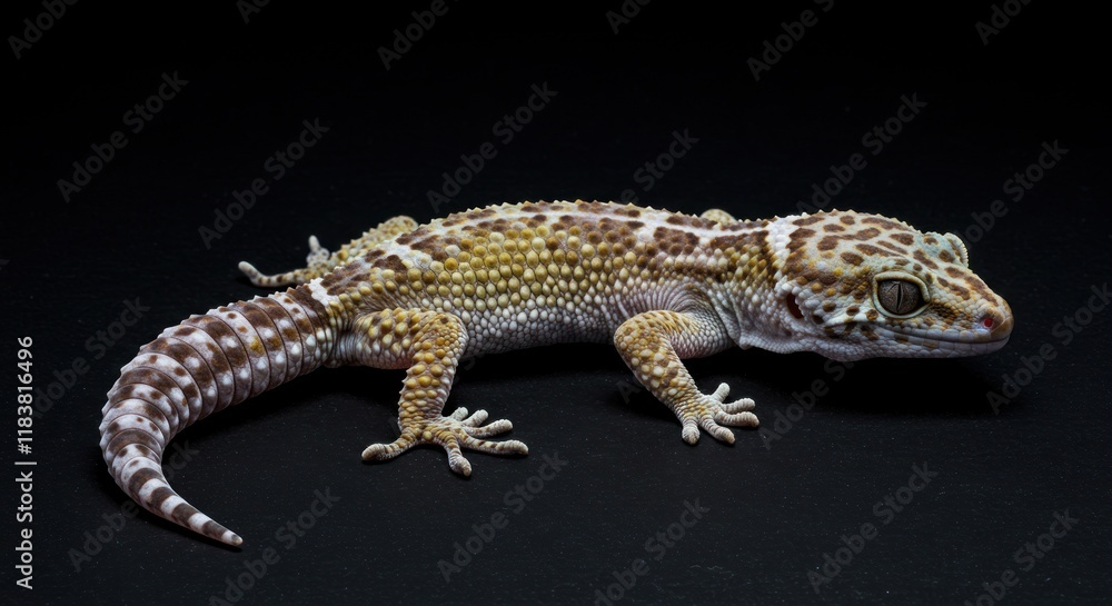 Naklejka premium Leopard Gecko Reptile Shows Detailed Skin Texture