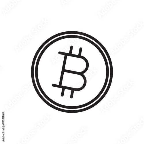 Bitcoin Icon Flat vector set outline