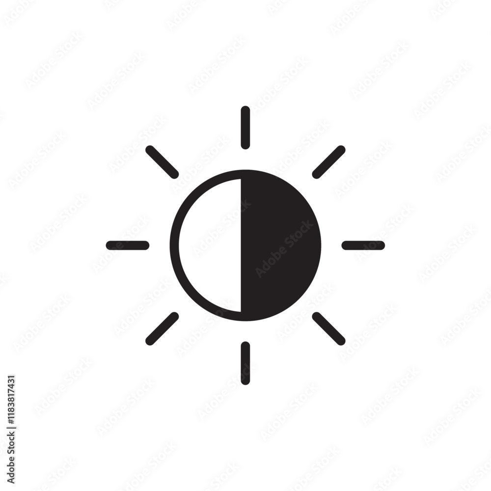 Brightness icon Flat vector set outline Brightness icon Flat vector set outline