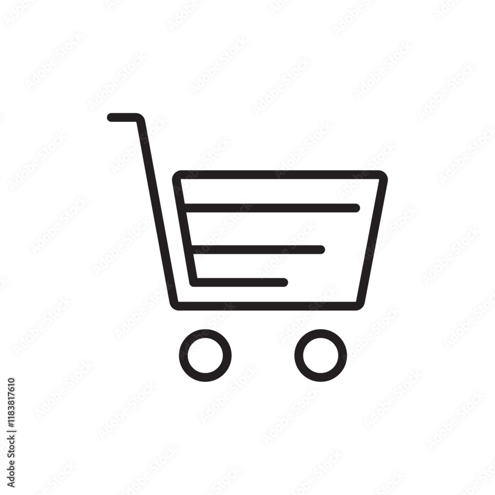 Cart icon Flat vector set outline Cart icon Flat vector set outline