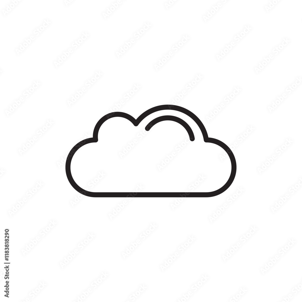 Cloud icon Flat vector set outline Cloud icon Flat vector set outline