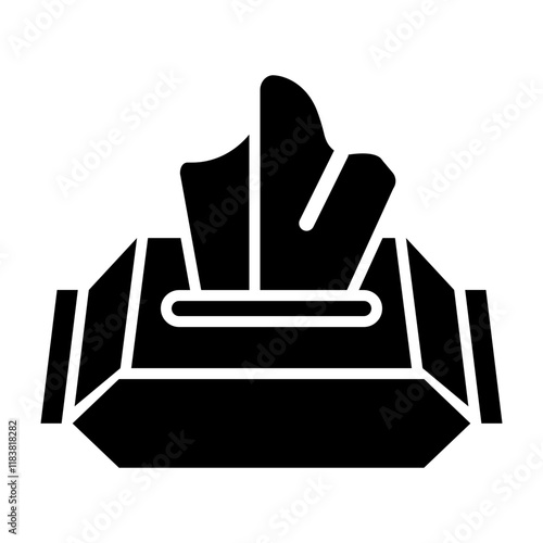 Antibacterial Wipes Glyph Icon Design