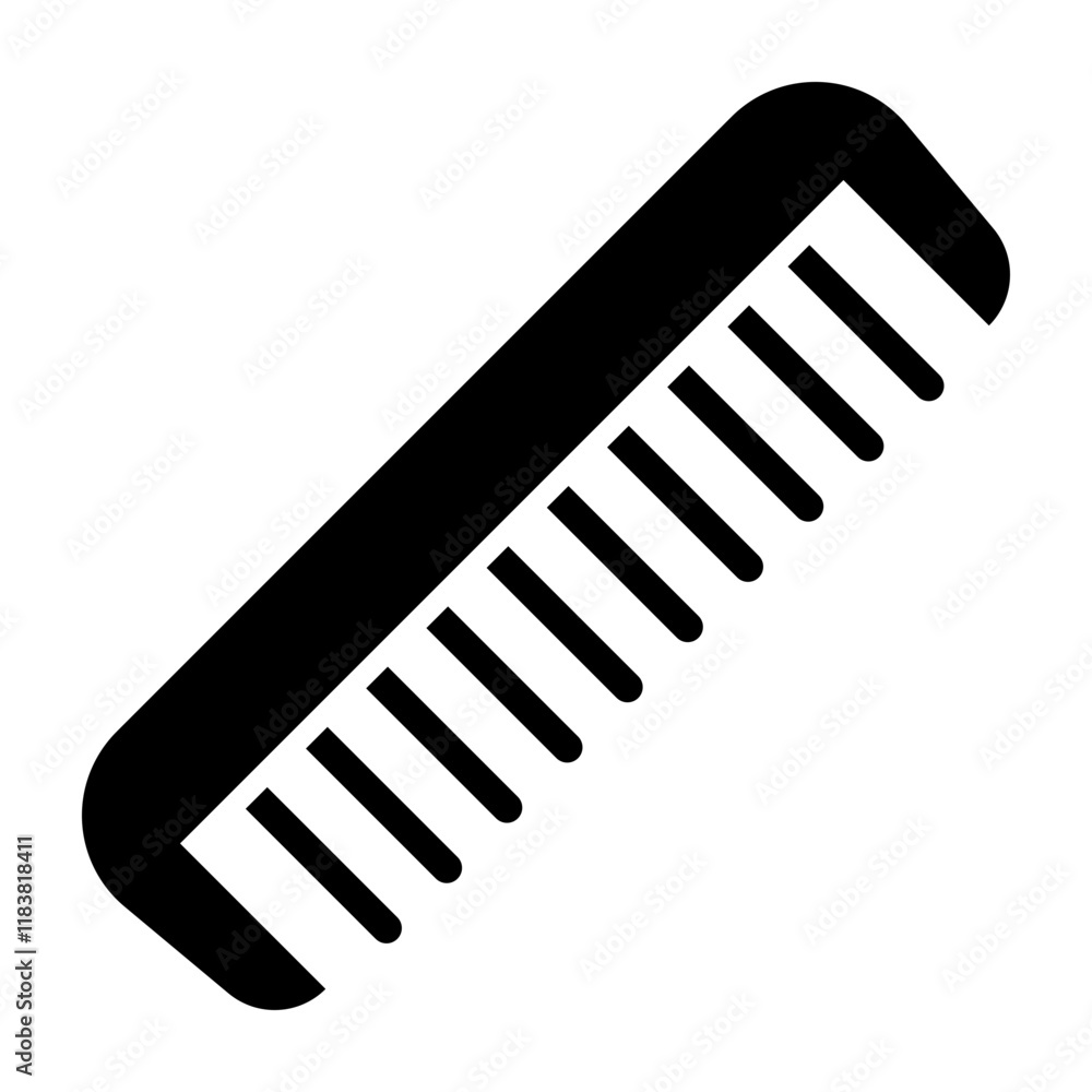 Comb Glyph Icon Design Comb Glyph Icon Design
