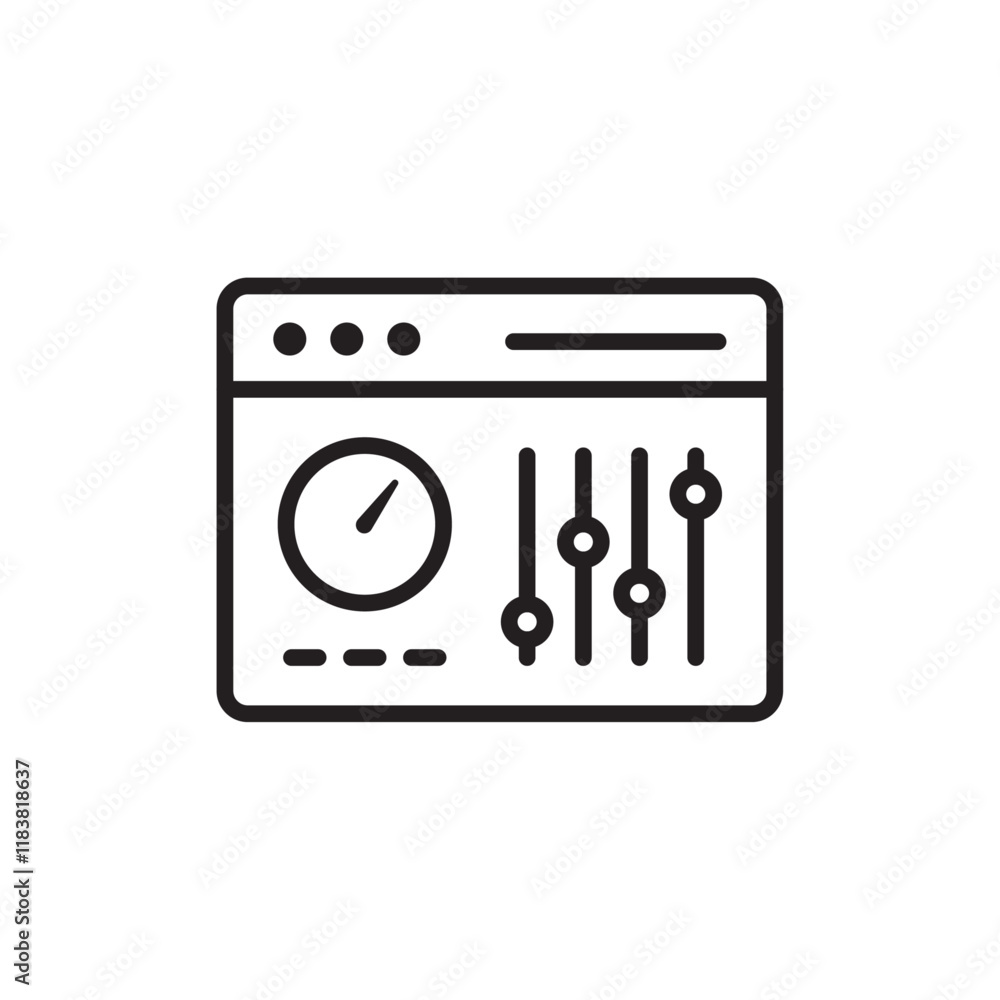 Control panel icon Flat vector set outline Control panel icon Flat vector set outline