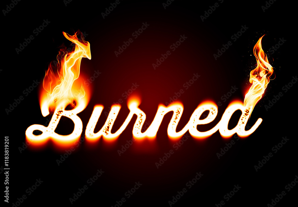 Burning Text Effect With Flames Mockup Stock Template | Adobe Stock