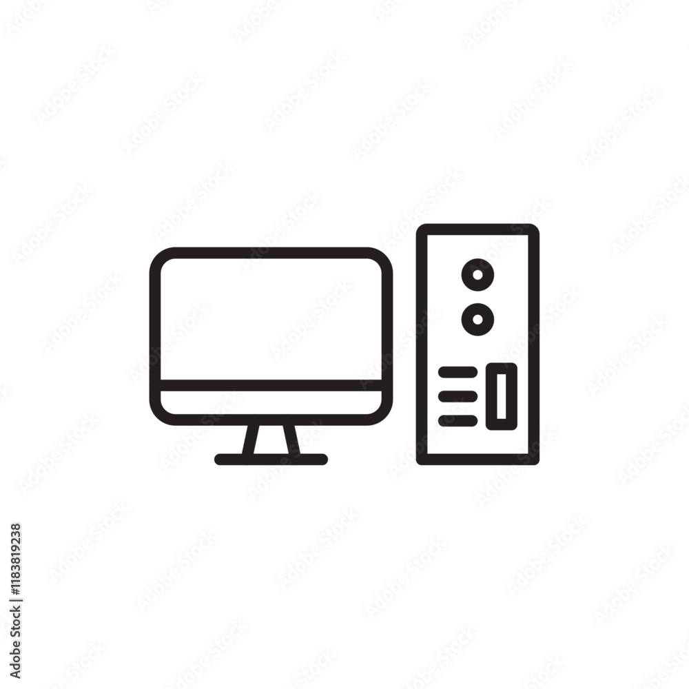 Desktop icon Flat vector set outline Desktop icon Flat vector set outline