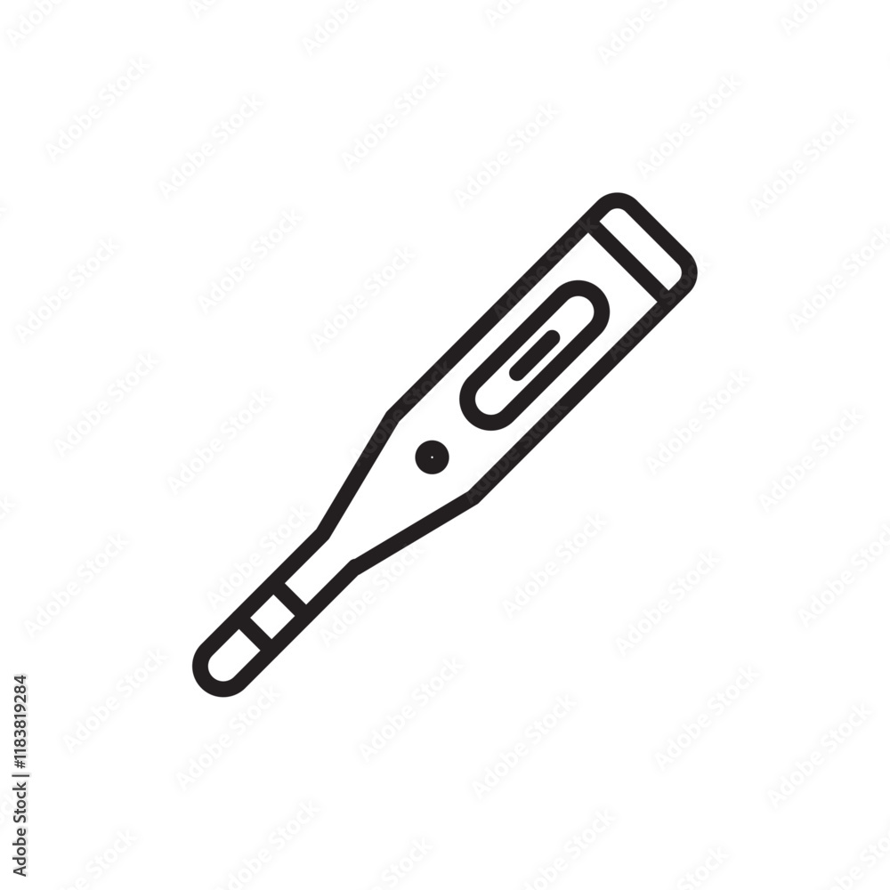 Digital thermometer icon Flat vector set outline Digital thermometer icon Flat vector set outline