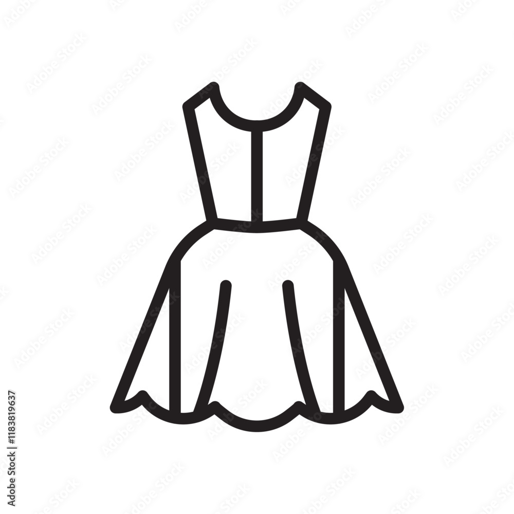 Obraz premium Dress Icon Flat vector set outline