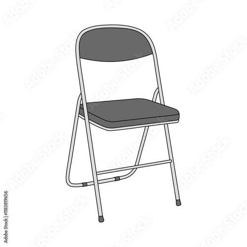 kids drawing vector illustration folding chair cartoon isolated