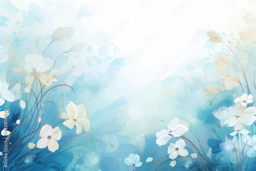 Blue background wallpaper with floral pattern Blue background wallpaper with floral pattern