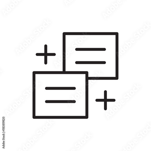 Duplicate icon Flat vector set outline