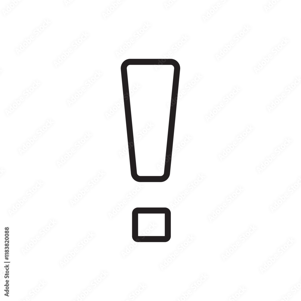 Exclamation icon Flat vector set outline Exclamation icon Flat vector set outline