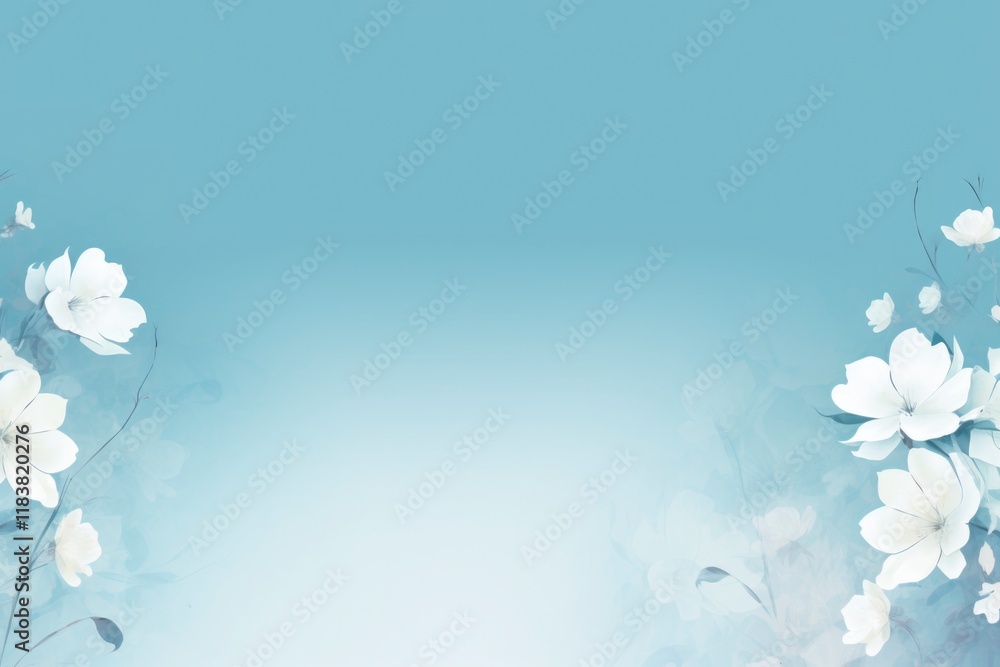 Blue background wallpaper with floral pattern Blue background wallpaper with floral pattern
