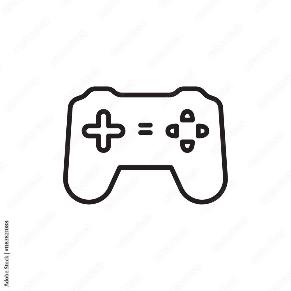 Gaming Controller Icon Flat vector set outline Gaming Controller Icon Flat vector set outline
