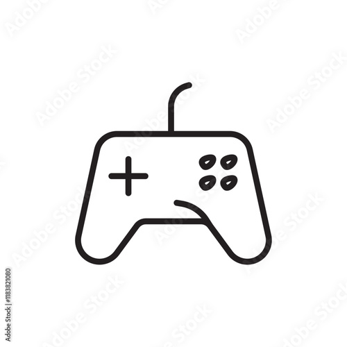 Gamepad icon Flat vector set outline