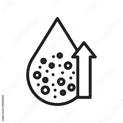 High cholesterol icon Flat vector set outline