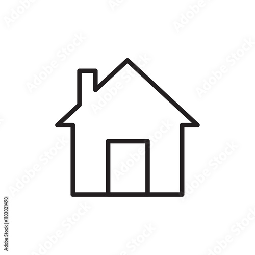 Home icon Flat vector set outline